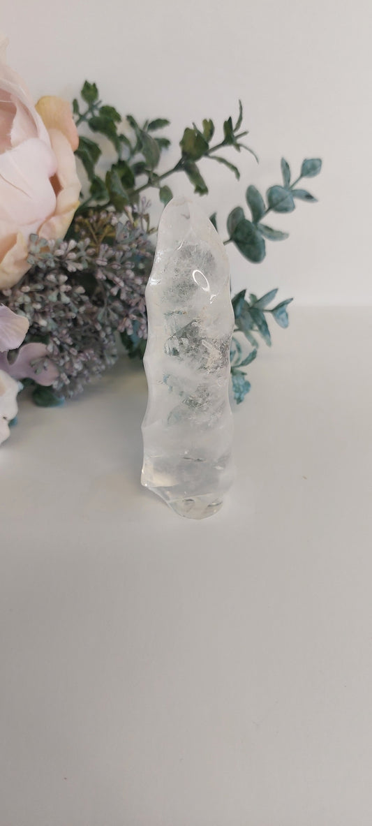 Clear Quartz standing flame