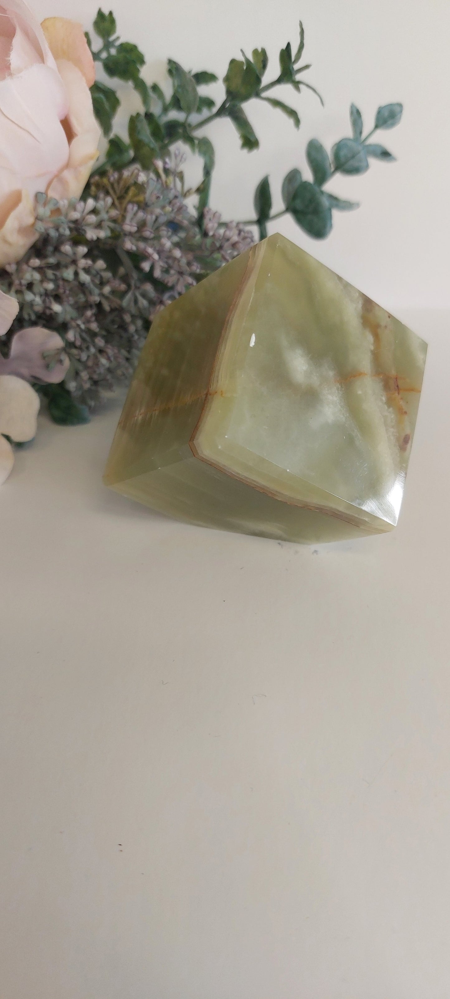 Banded Calcite Floating Cube