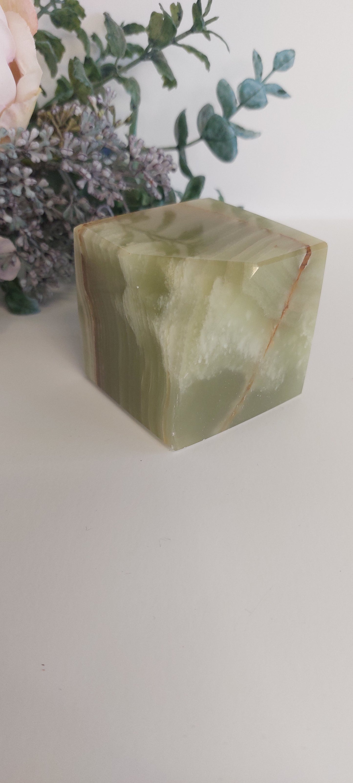 Banded Calcite Floating Cube
