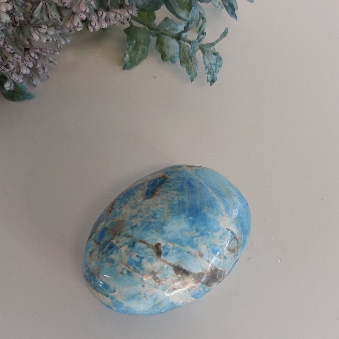 Blue Apatite Palmstone