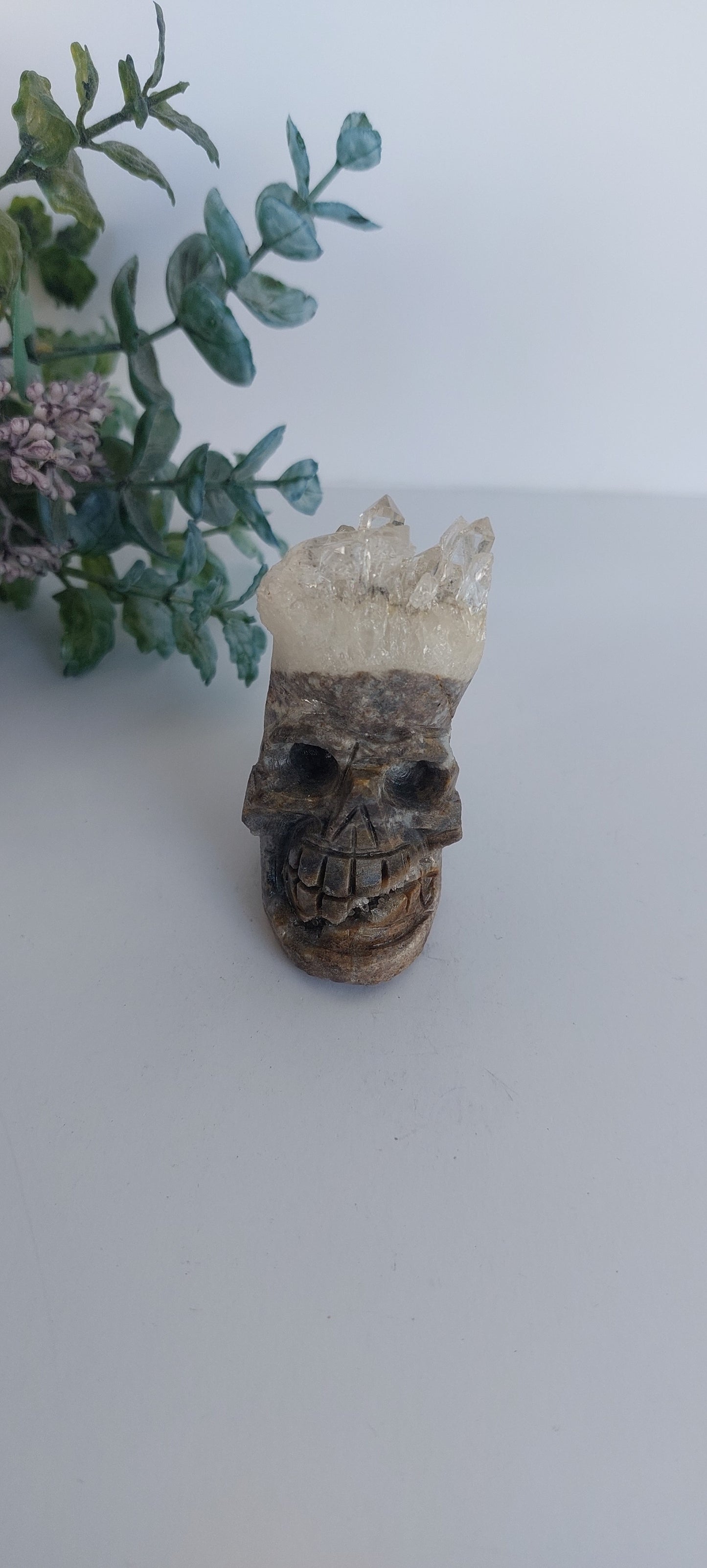 Clear Quartz - Druze Skull