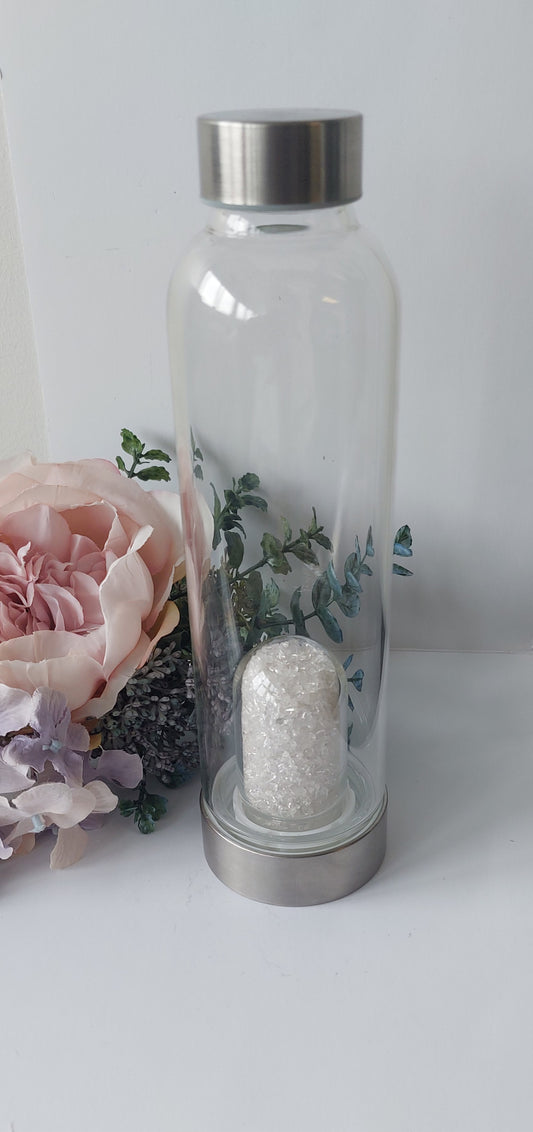 Crystal Chip Bottle - Clear Quartz