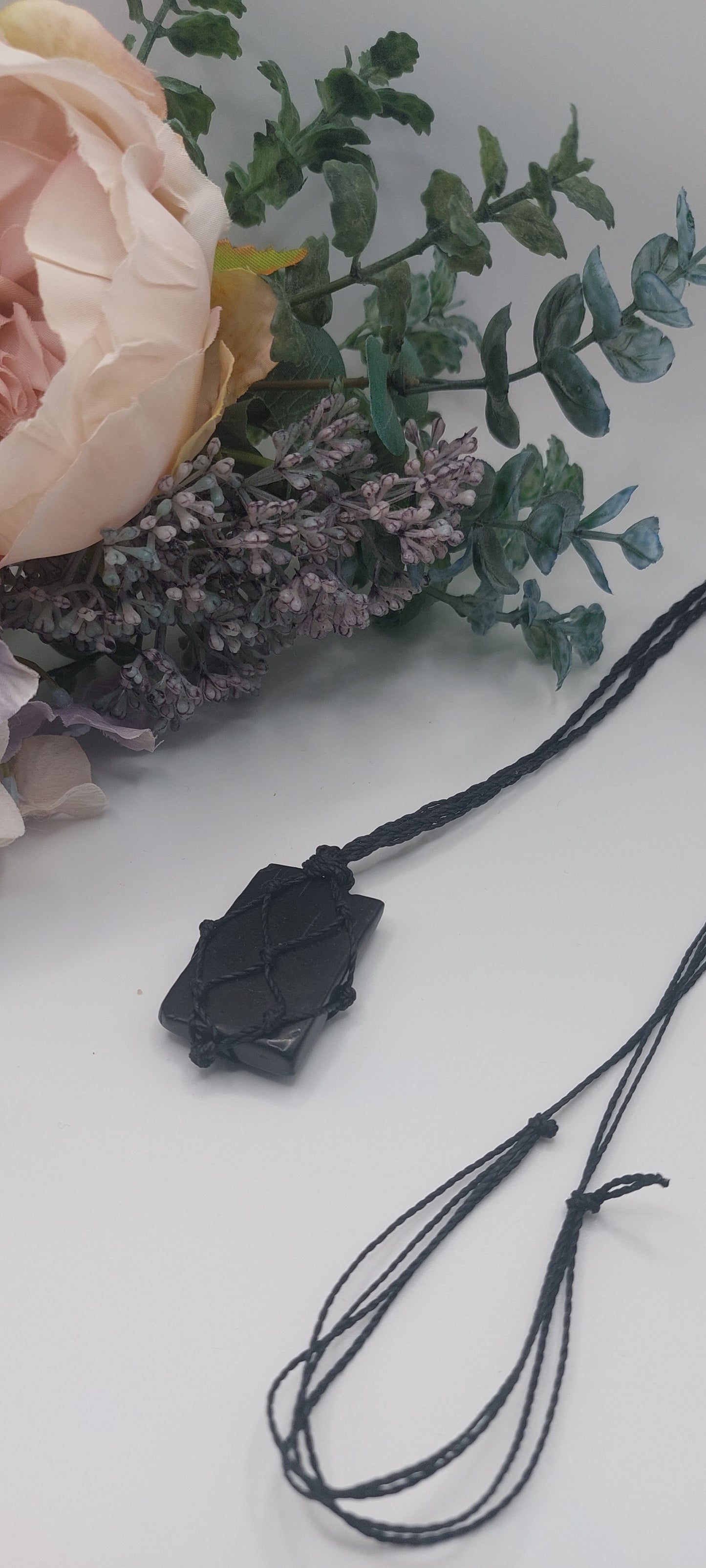 Shungite Macrame Necklace