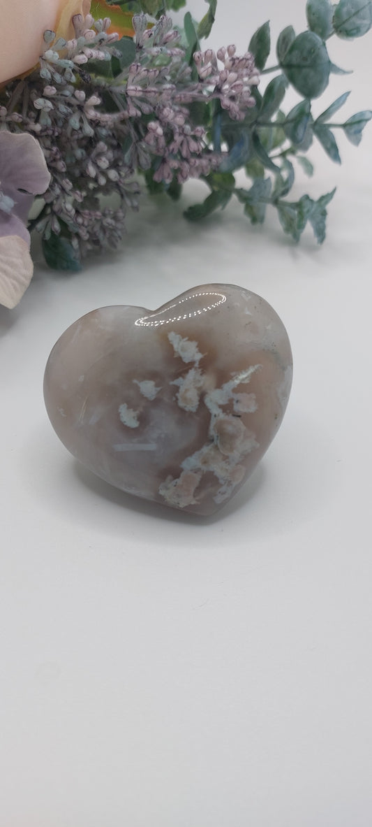 Flower Agate Heart