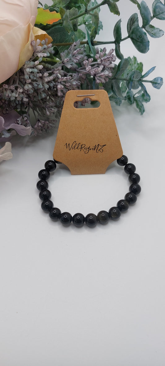 Goldsheen Obsidian bead bracelet