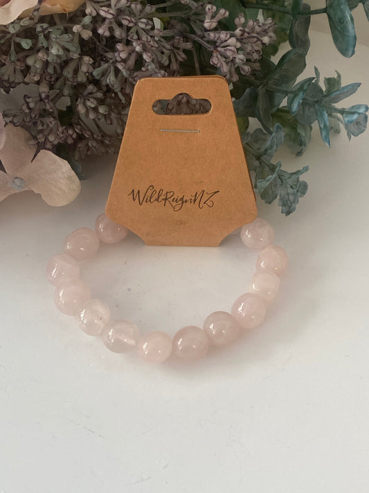 Rose Quartz Oval Bead Bracelet