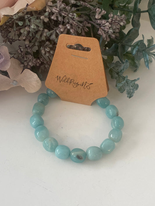 Amazonite Oval Bead Bracelet