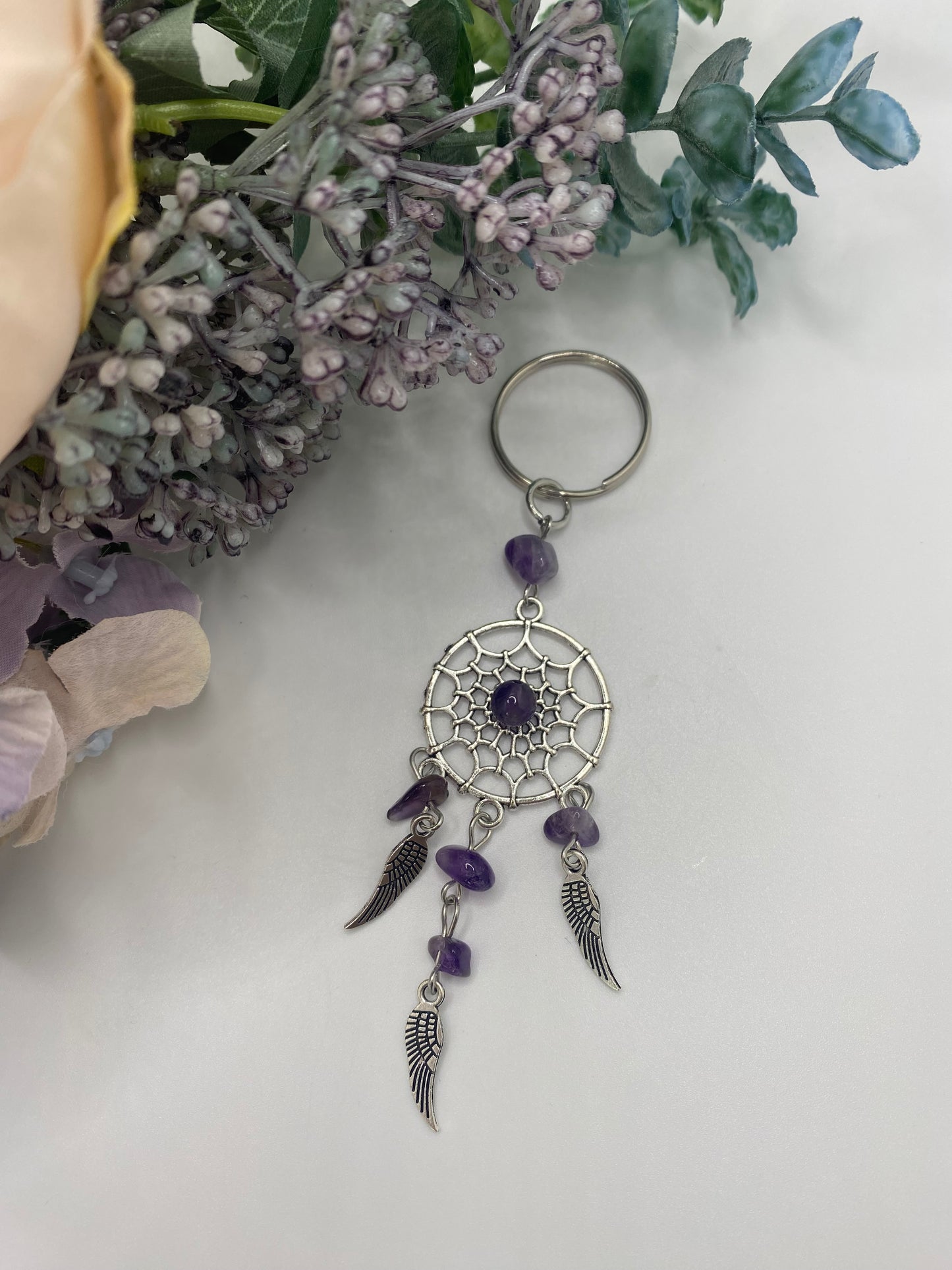 Amethyst - Dreamcatcher Keyring