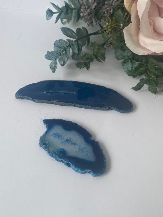 Agate Slices Blue Medium