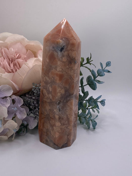 Pink Flower Agate - Tower