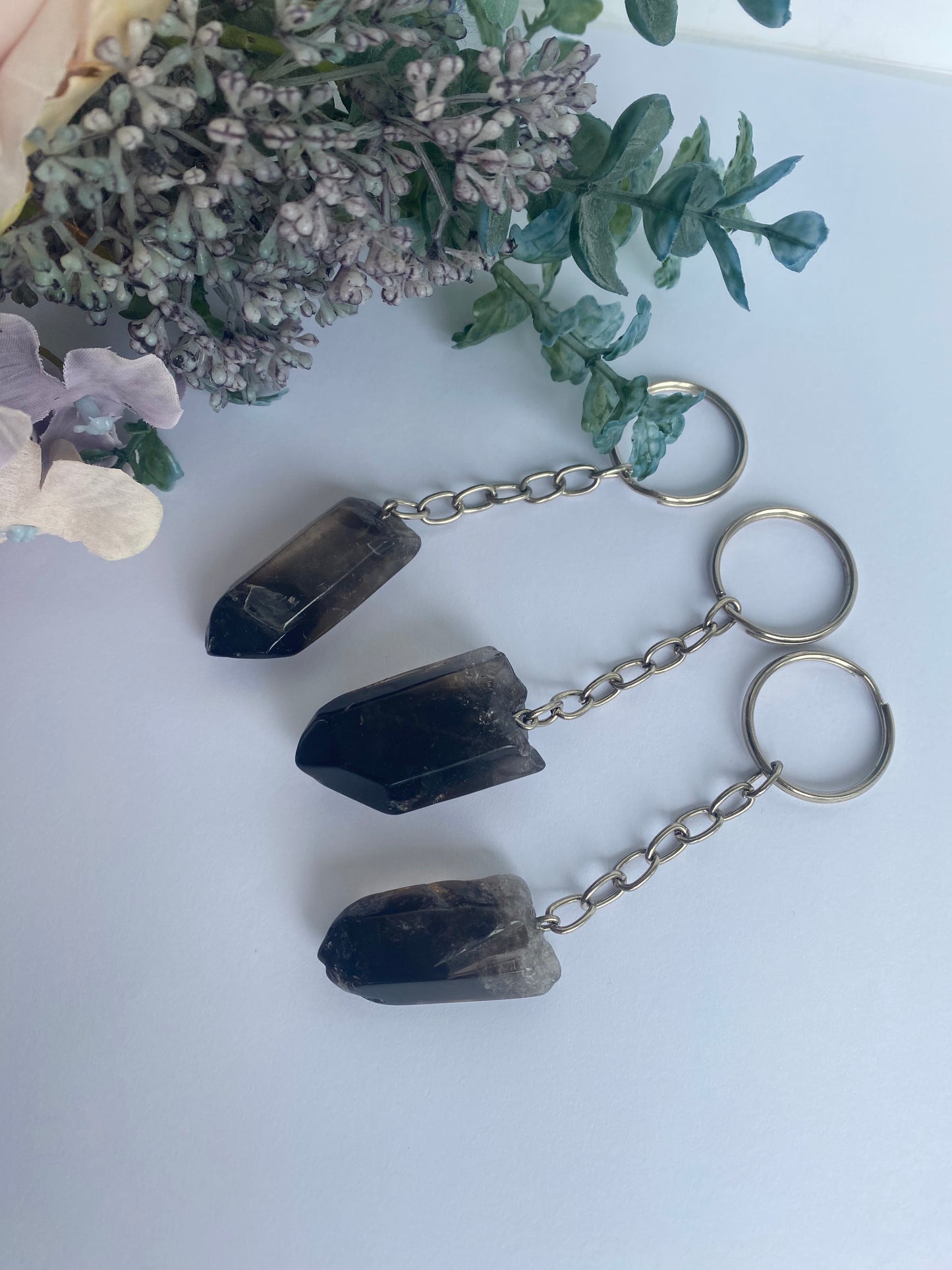 Smoky Quartz Point Keyring