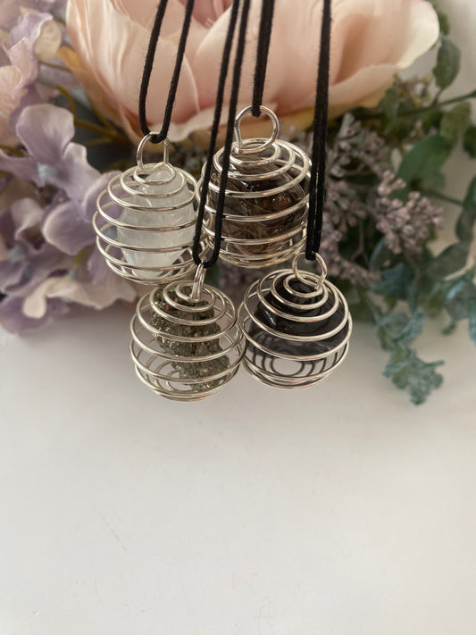 Wire Ball Crystal Pendant