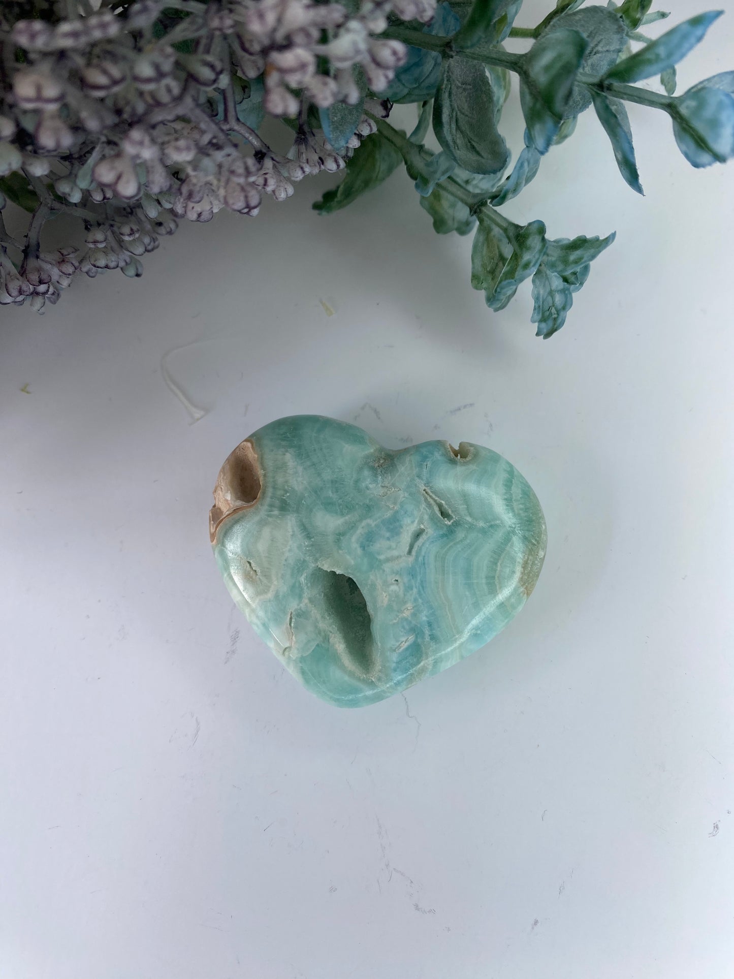 Blue Aragonite Heart